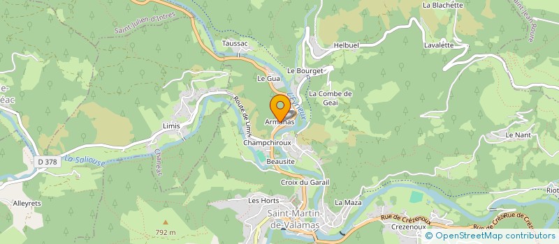 localisation de l'entreprise MONSIEUR CHRISTIAN DELAGORDERIE  SAINT-MARTIN-DE-VALAMAS