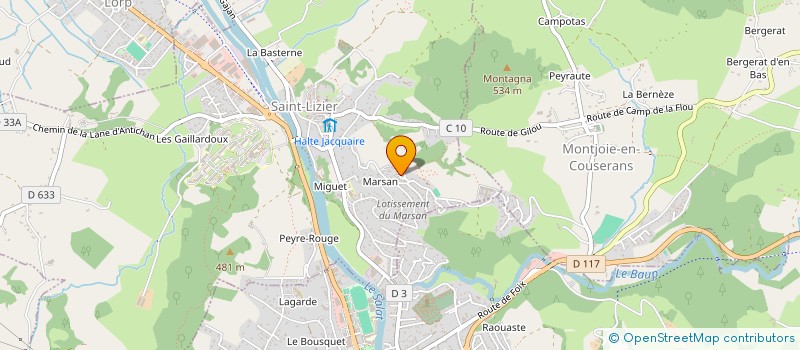 localisation de l'entreprise MONSIEUR CHRISTIAN GAUDIN à SAINT-LIZIER