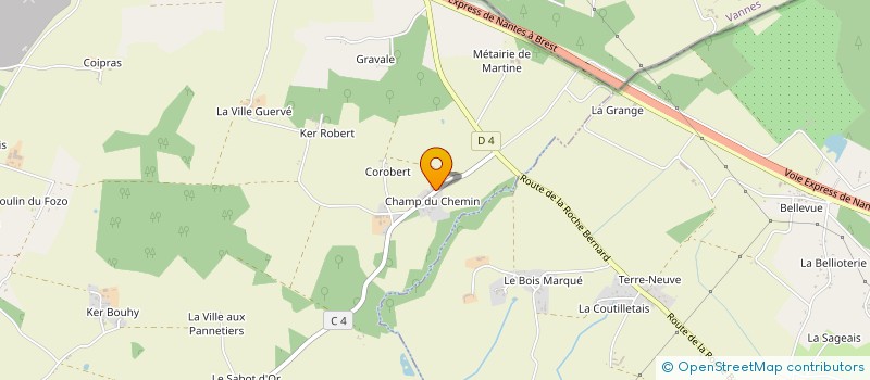 localisation de l'entreprise MONSIEUR CHRISTIAN GERVAUX à HERBIGNAC