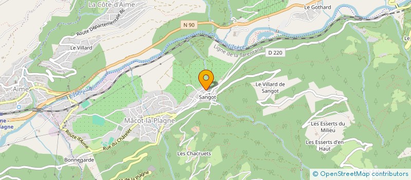 localisation de l'entreprise MONSIEUR CHRISTIAN GUILLEMIN  AIME-LA-PLAGNE