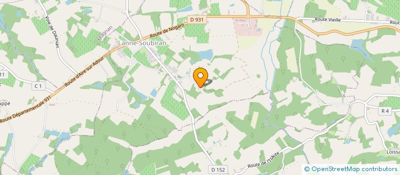 localisation de l'entreprise MONSIEUR CHRISTIAN HUBERTY  LANNE-SOUBIRAN