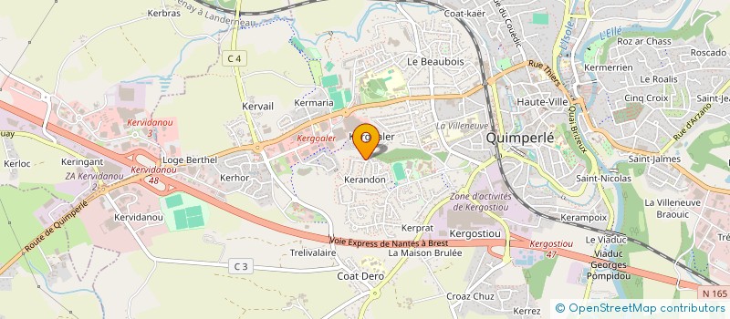 localisation de l'entreprise MONSIEUR CHRISTIAN JOLIVET à QUIMPERLE