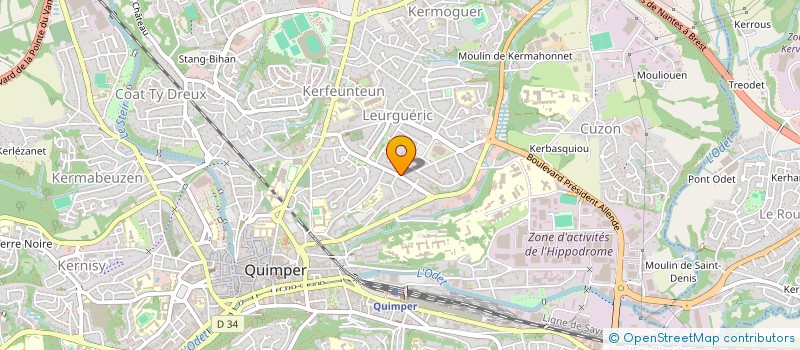 localisation de l'entreprise MONSIEUR CHRISTIAN LE PORT  QUIMPER
