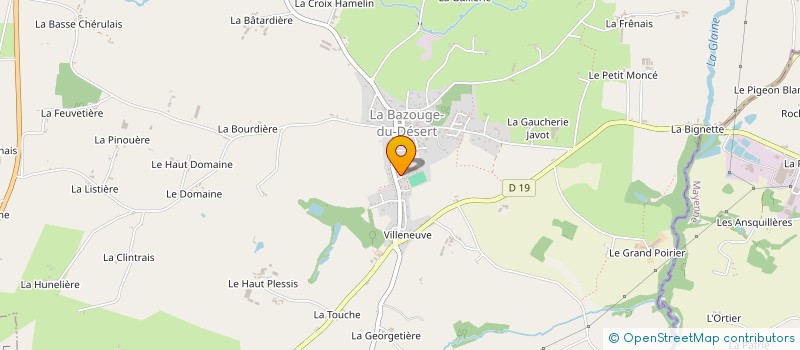 localisation de l'entreprise MONSIEUR CHRISTIAN LOUVIGNE  LA BAZOUGE-DU-DESERT