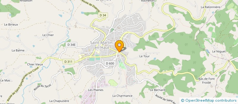 localisation de l'entreprise MONSIEUR CHRISTIAN MARTINIERE  SAINT-MARTIN-EN-HAUT