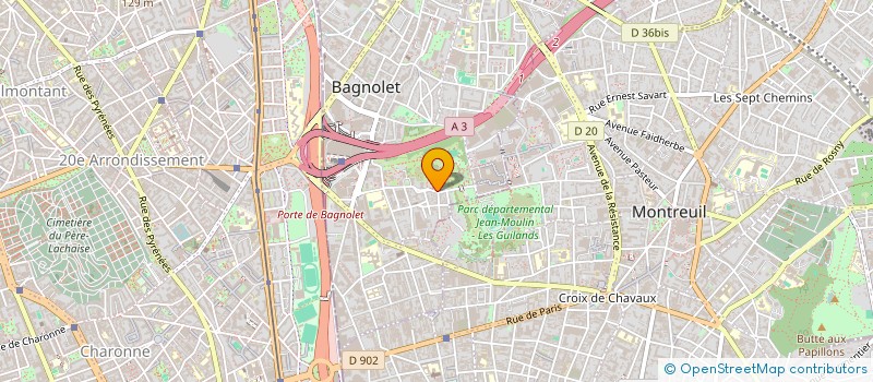 localisation de l'entreprise MONSIEUR CHRISTIAN MIROLO à BAGNOLET