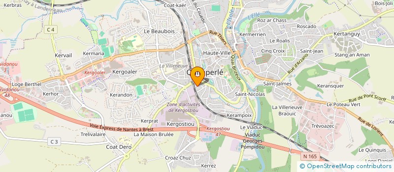 localisation de l'entreprise MONSIEUR CHRISTIAN NICOLAS  QUIMPERLE