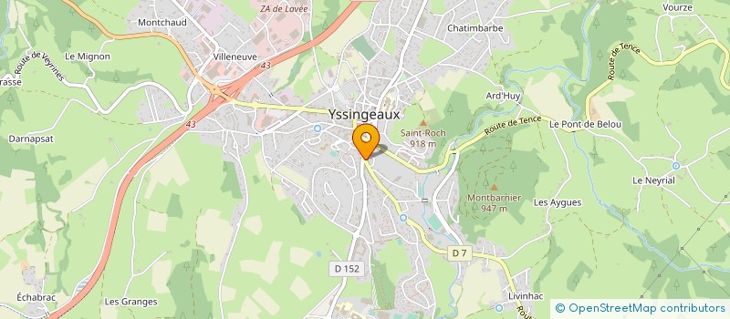 localisation de l'entreprise MONSIEUR CHRISTIAN PELLISSIER  YSSINGEAUX