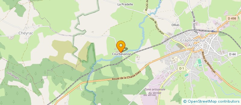 localisation de l'entreprise MONSIEUR CHRISTOPHE AYEL  CRAPONNE-SUR-ARZON