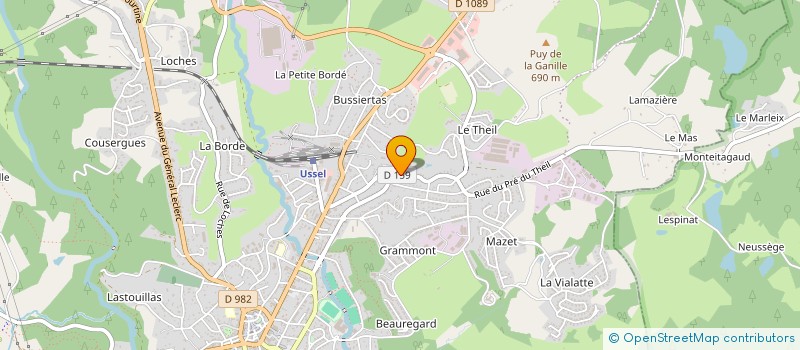 localisation de l'entreprise MONSIEUR CHRISTOPHE COUDERT à USSEL