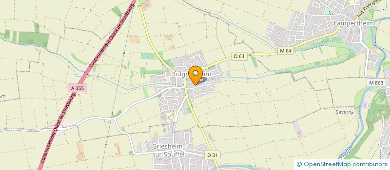 localisation de l'entreprise MONSIEUR CHRISTOPHE COURTEAUD  PFULGRIESHEIM