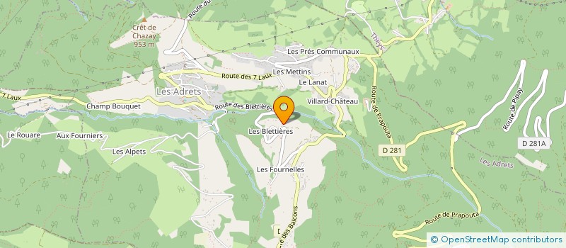 localisation de l'entreprise MONSIEUR CHRISTOPHE GUILLOTIN  LES ADRETS