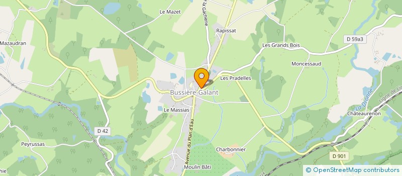 localisation de l'entreprise MONSIEUR CHRISTOPHE MAUMEGE à BUSSIERE-GALANT