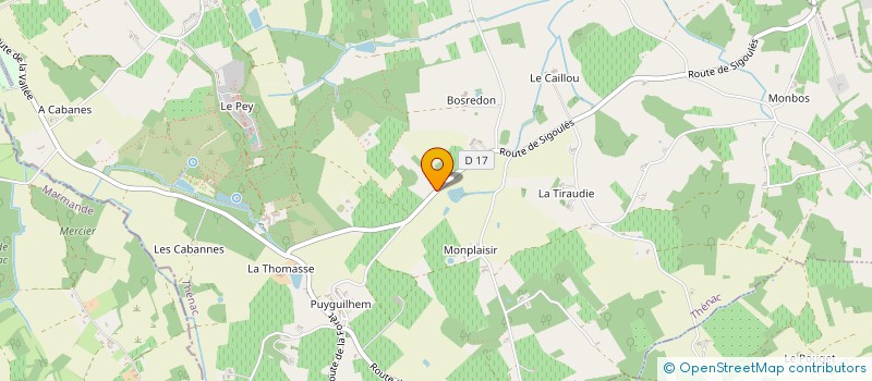 localisation de l'entreprise MONSIEUR CHRISTOPHE PEYRONNET  SIGOULES-ET-FLAUGEAC