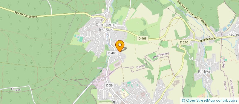 localisation de l'entreprise MONSIEUR CHRISTOPHE SAUNIER  DAMPIERRE-LES-BOIS