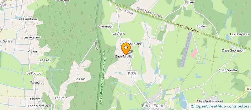 localisation de l'entreprise MONSIEUR CHRISTOPHE TOUBEAU  BORT-L'ETANG