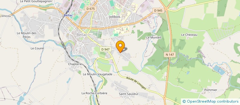 localisation de l'entreprise MONSIEUR CLAUDE BERGOIN  BELLAC