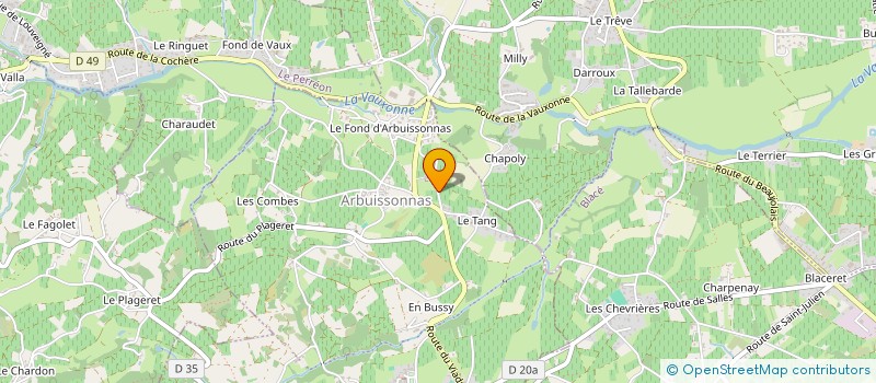 localisation de l'entreprise MONSIEUR CLAUDE BEROUJON  SALLES-ARBUISSONNAS-BEAUJOLAIS