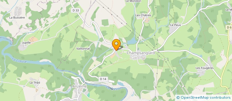 localisation de l'entreprise MONSIEUR CLAUDE BERTRAND  CHAMPSANGLARD