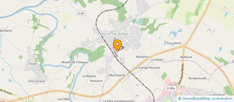 localisation de l'entreprise MONSIEUR CLAUDE CHABROUX à PEYRAT-DE-BELLAC