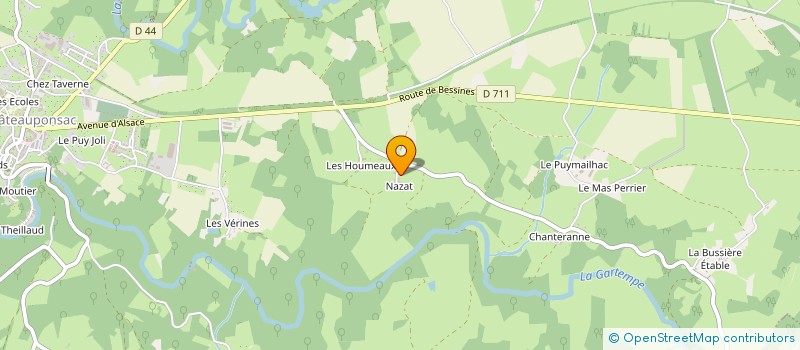 localisation de l'entreprise MONSIEUR CLAUDE CHEDOZAUD  CHATEAUPONSAC