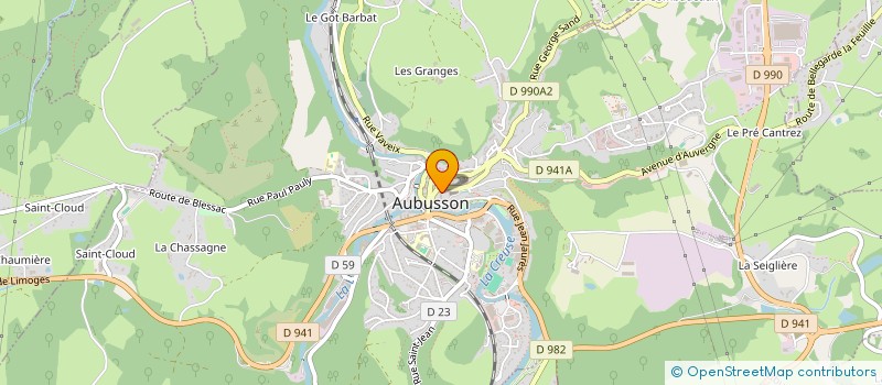 localisation de l'entreprise MONSIEUR CLAUDE FETIS à AUBUSSON