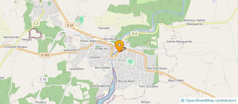 localisation de l'entreprise MONSIEUR CLAUDE GOURET  PONT-AVEN