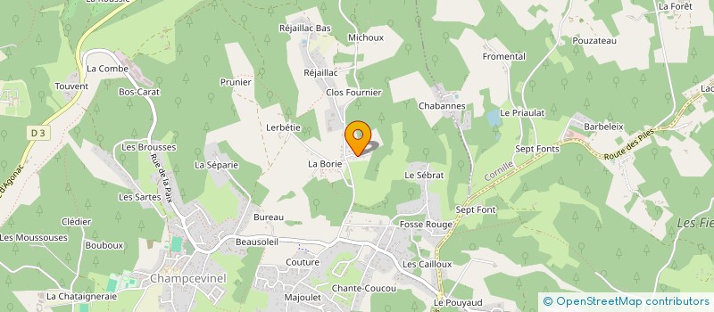 localisation de l'entreprise MONSIEUR CLAUDE LAGARDE  CHAMPCEVINEL