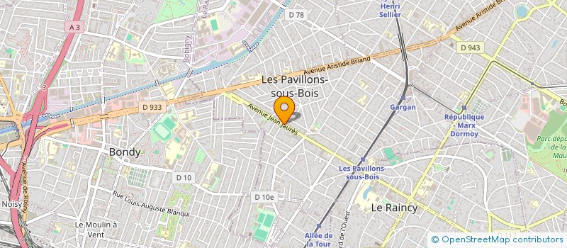 localisation de l'entreprise MONSIEUR CLAUDE LAURI  LES PAVILLONS-SOUS-BOIS