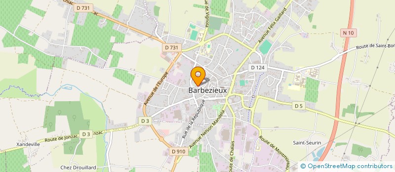 localisation de l'entreprise MONSIEUR CLAUDE LAURIERE  BARBEZIEUX-SAINT-HILAIRE