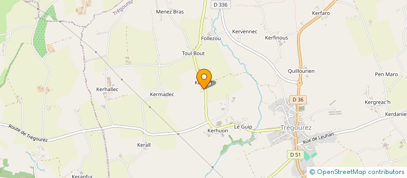 localisation de l'entreprise MONSIEUR CLAUDE LE COZ  TREGOUREZ