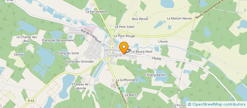 localisation de l'entreprise MONSIEUR CLAUDE LEFEBVRE  VERNOU-EN-SOLOGNE