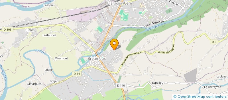 localisation de l'entreprise MONSIEUR CLAUDE MOREAU  BRETENOUX