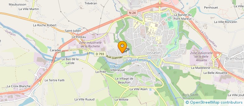 localisation de l'entreprise MONSIEUR CLAUDE QUENOT à JOSSELIN