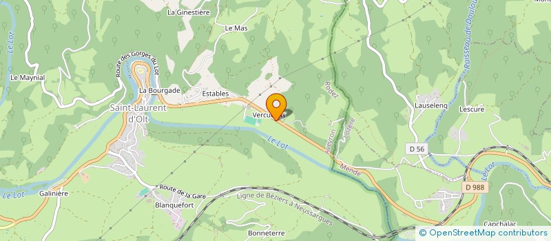 localisation de l'entreprise MONSIEUR CLAUDE VERLAGUET  SAINT-LAURENT-D'OLT