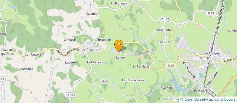 localisation de l'entreprise MONSIEUR CLEMENT BELAUBRE à ROUMEGOUX