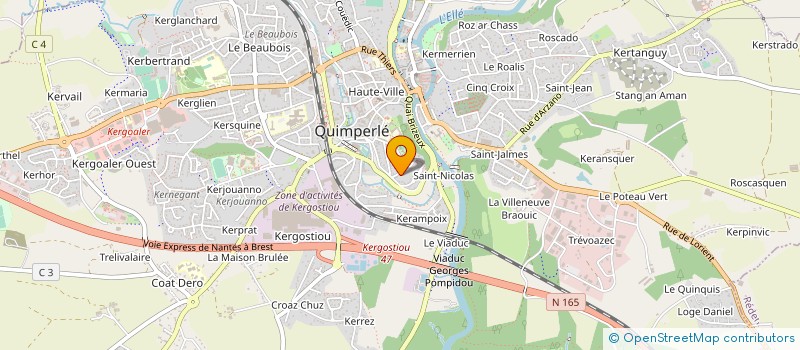 localisation de l'entreprise MONSIEUR CLEMENT BERCY  QUIMPERLE