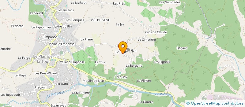 localisation de l'entreprise MONSIEUR CLEMENT GAZEAU  LE PLAN-DE-LA-TOUR