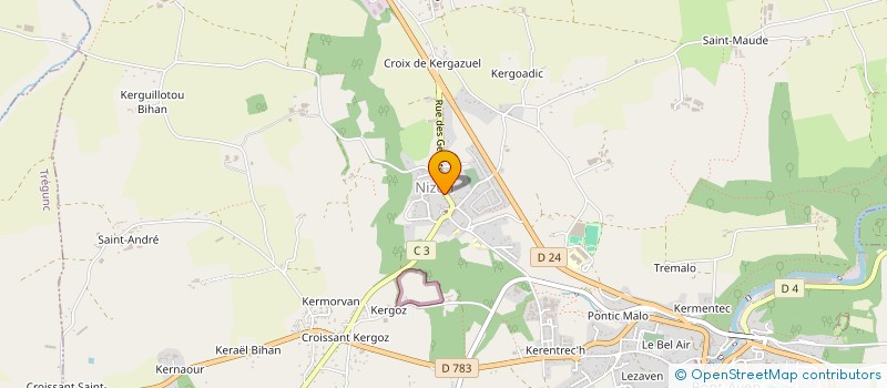 localisation de l'entreprise MONSIEUR CLEMENT OMONT  PONT-AVEN