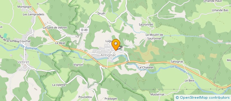 localisation de l'entreprise MONSIEUR CLEMENT SABOURIN à ANTIGNAC