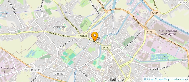 localisation de l'entreprise MONSIEUR CLEMENTIN PHILIPPE à BETHUNE
