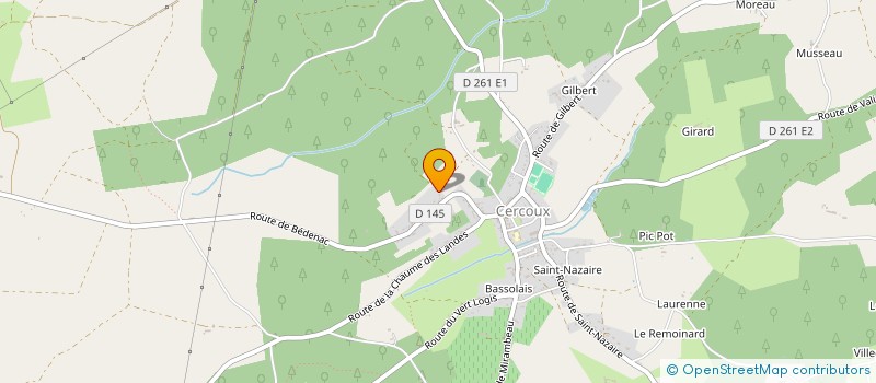 localisation de l'entreprise MONSIEUR CORENTIN GRUGIER  CERCOUX