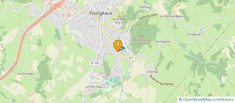 localisation de l'entreprise MONSIEUR CYRIL CLUZEL à YSSINGEAUX