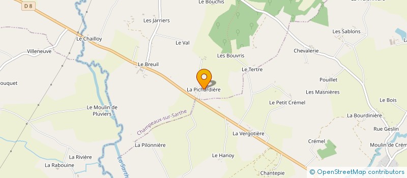 localisation de l'entreprise MONSIEUR CYRILLE GRATTEAU à CHAMPEAUX SUR SARTHE