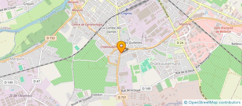 localisation de l'entreprise MONSIEUR CYRILLE ROYER  CHATEAUBERNARD