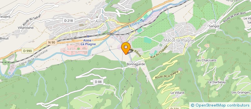 localisation de l'entreprise MONSIEUR DAMIEN BOISSINOT  LA PLAGNE TARENTAISE