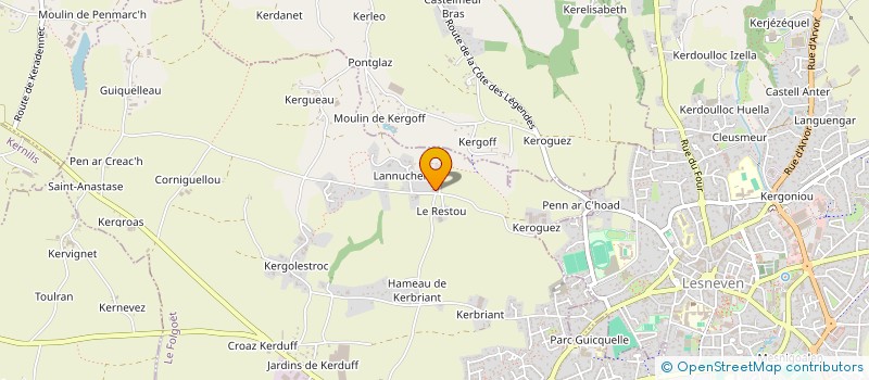 localisation de l'entreprise MONSIEUR DAMIEN CARIOU  LE FOLGOET