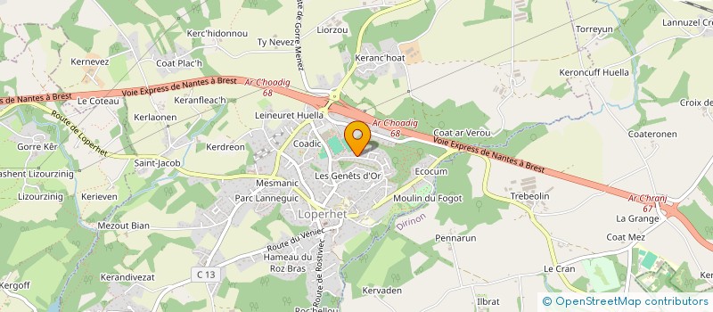 localisation de l'entreprise MONSIEUR DAMIEN COTONEA  LOPERHET