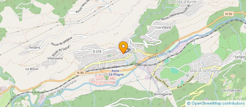 localisation de l'entreprise MONSIEUR DAMIEN DELOMME  AIME-LA-PLAGNE