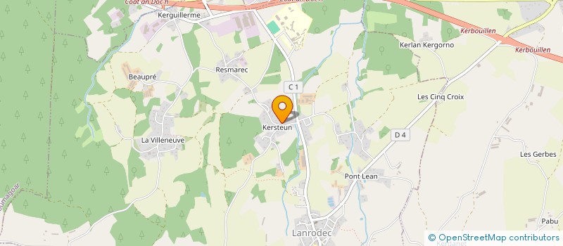 localisation de l'entreprise MONSIEUR DAMIEN HUET  LANRODEC